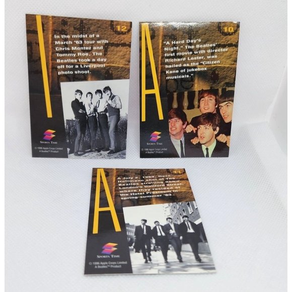 3 Vintage 1996 Apple Corps Limited Beatles Collectible Trading Card Bundle - Picture 2 of 16